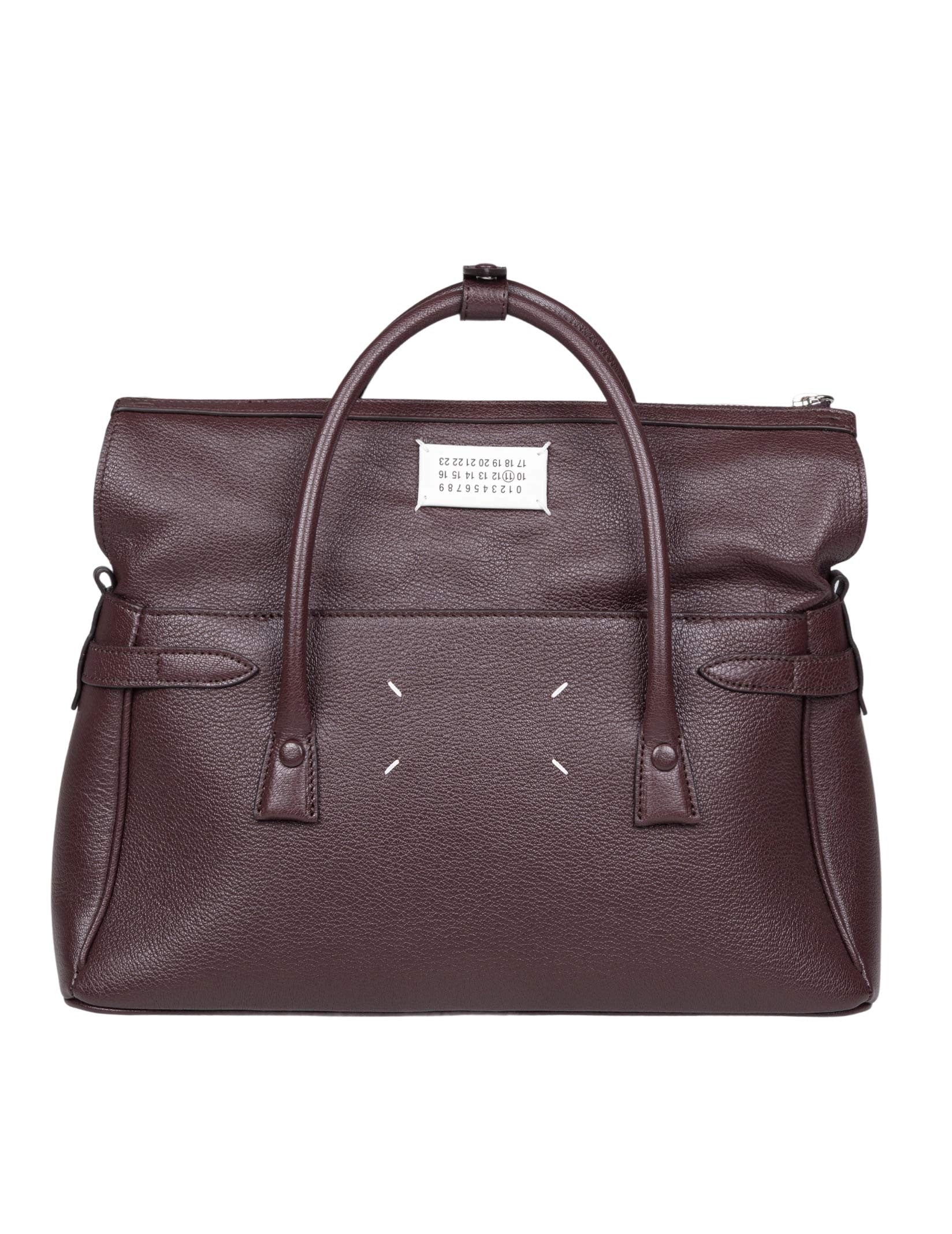 MAISON MARGIELA 5AC BROWN LEATHER HANDBAG