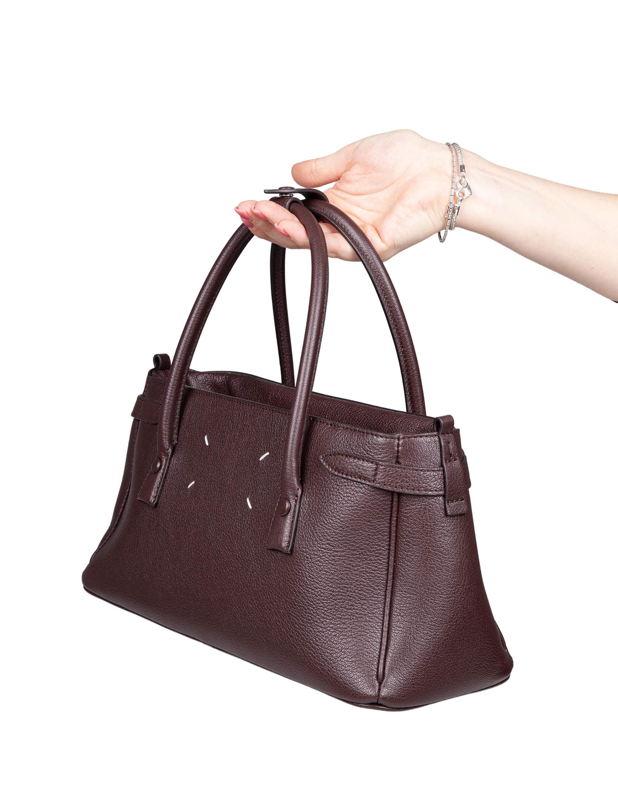 MAISON MARGIELA 5AC BROWN LEATHER HANDBAG