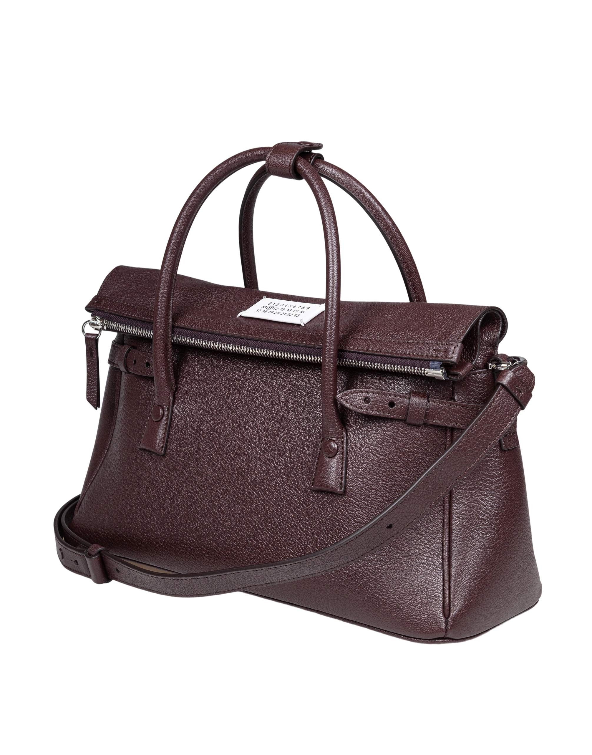 MAISON MARGIELA 5AC BROWN LEATHER HANDBAG