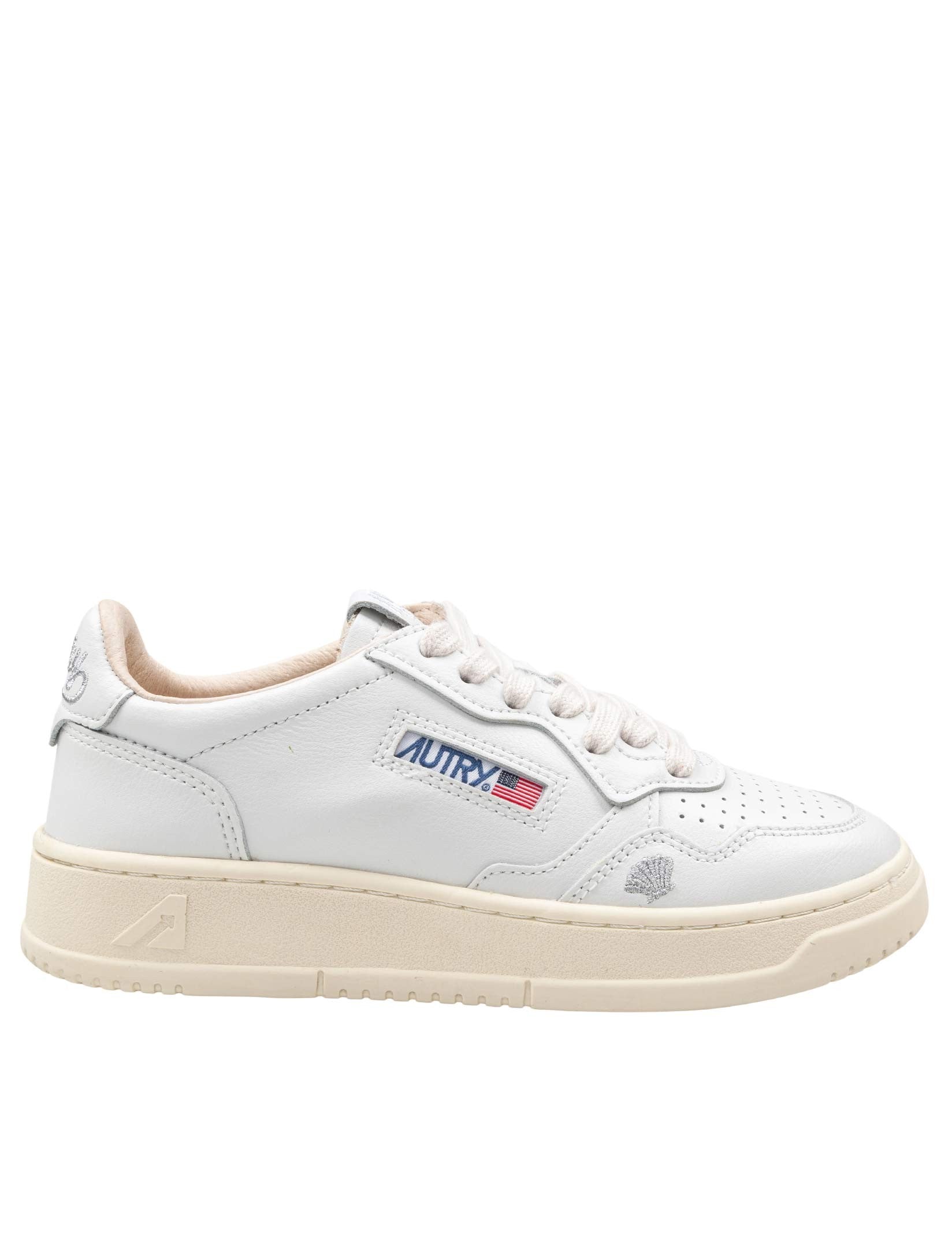 AUTRY MEDALIST LOW LEATHER SNEAKERS, WHITE