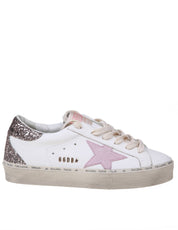 GOLDEN GOOSE HI STAR IN WHITE AND PINK LEATHER