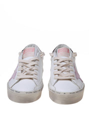 GOLDEN GOOSE HI STAR IN WHITE AND PINK LEATHER