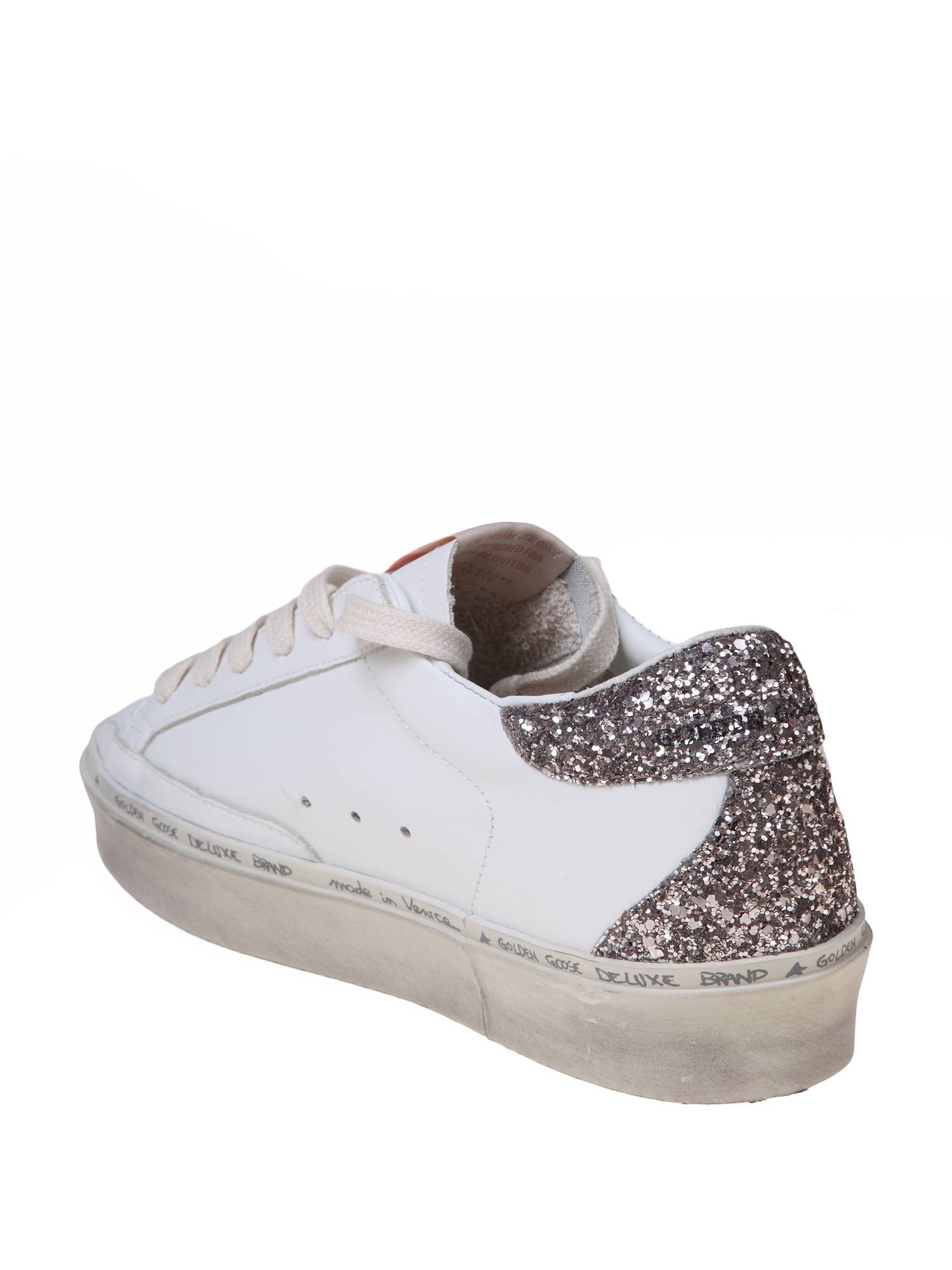 GOLDEN GOOSE HI STAR IN WHITE AND PINK LEATHER