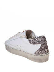 GOLDEN GOOSE HI STAR IN WHITE AND PINK LEATHER