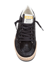 GOLDEN GOOSE SNEAKERS BALLSTAR IN SUEDE AND GLITTER COLOR BLACK