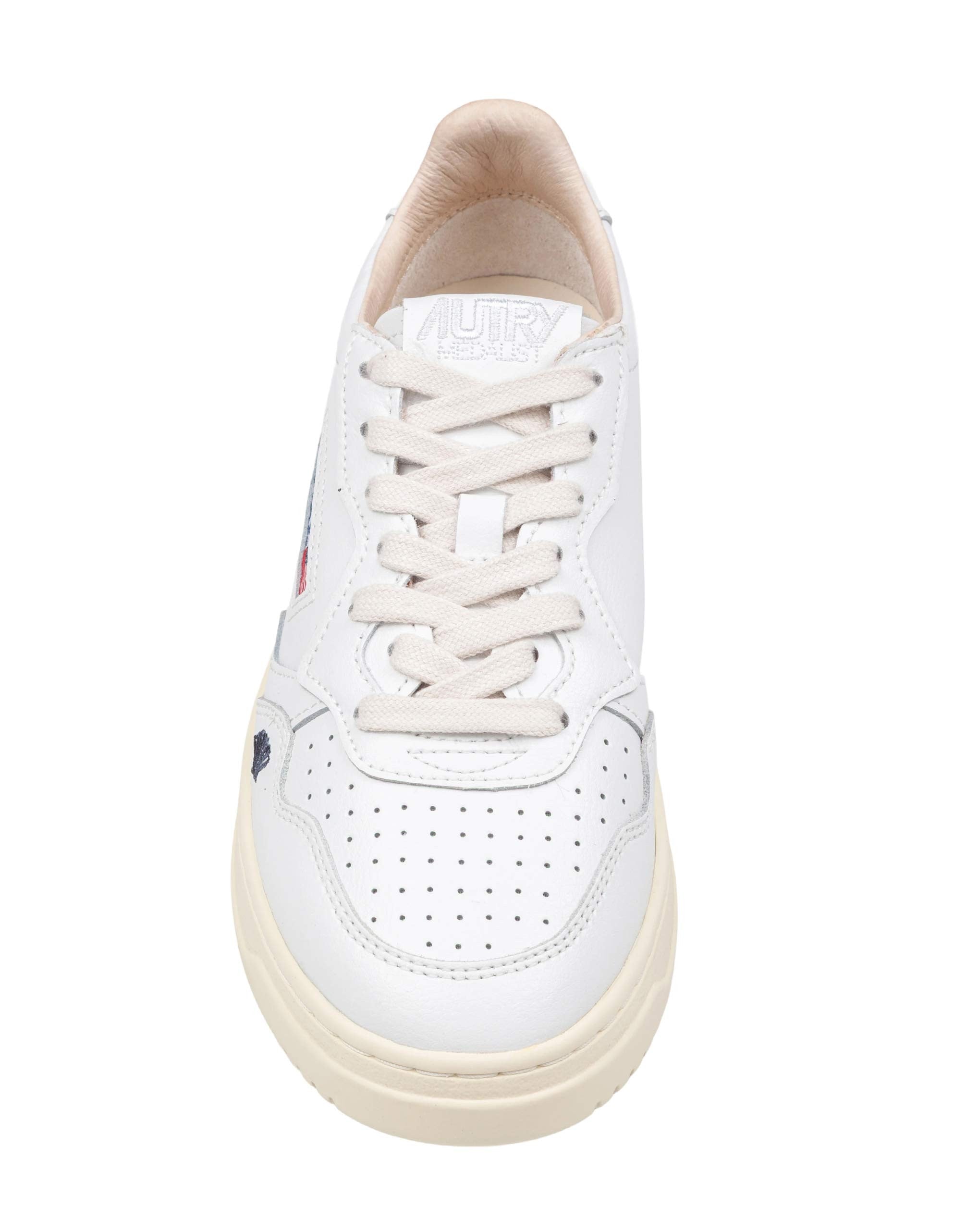 AUTRY MEDALIST LOW LEATHER SNEAKERS, WHITE