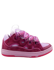 LANVIN CURB SNEAKERS IN PELLE E TESSUTO COLORE LILLA