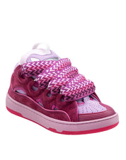 LANVIN CURB SNEAKERS IN PELLE E TESSUTO COLORE LILLA