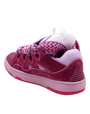 LANVIN CURB SNEAKERS IN PELLE E TESSUTO COLORE LILLA