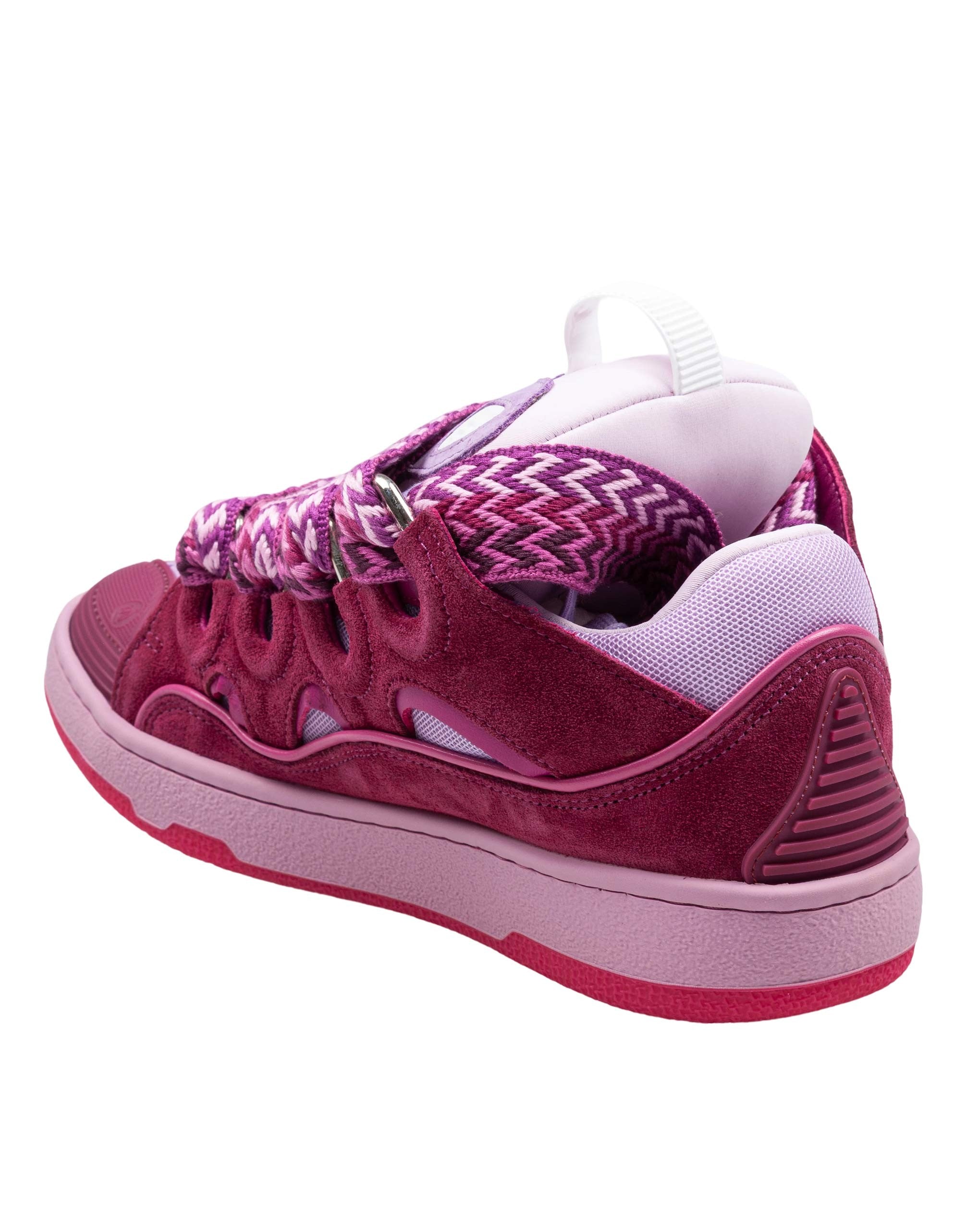 LANVIN CURB SNEAKERS IN PELLE E TESSUTO COLORE LILLA
