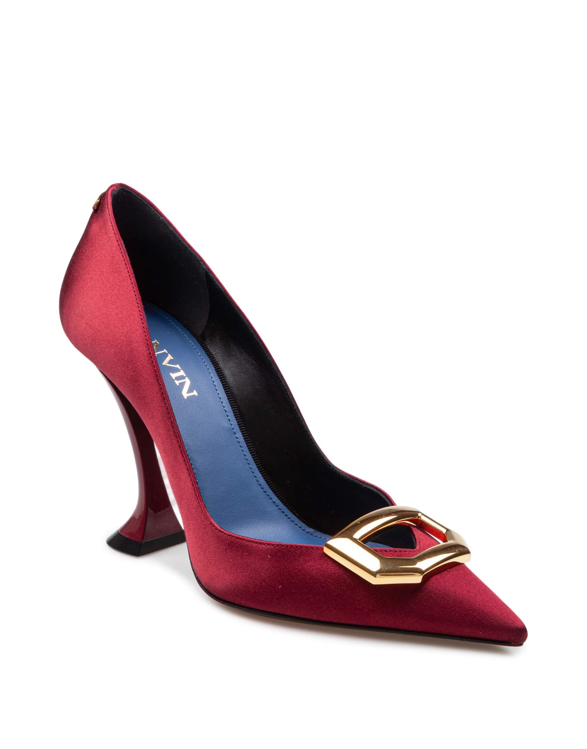 LANVIN DECOLLETE' BUCKLE IN RASO CON TACCO SCOLPITO