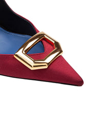 LANVIN DECOLLETE' BUCKLE IN RASO CON TACCO SCOLPITO