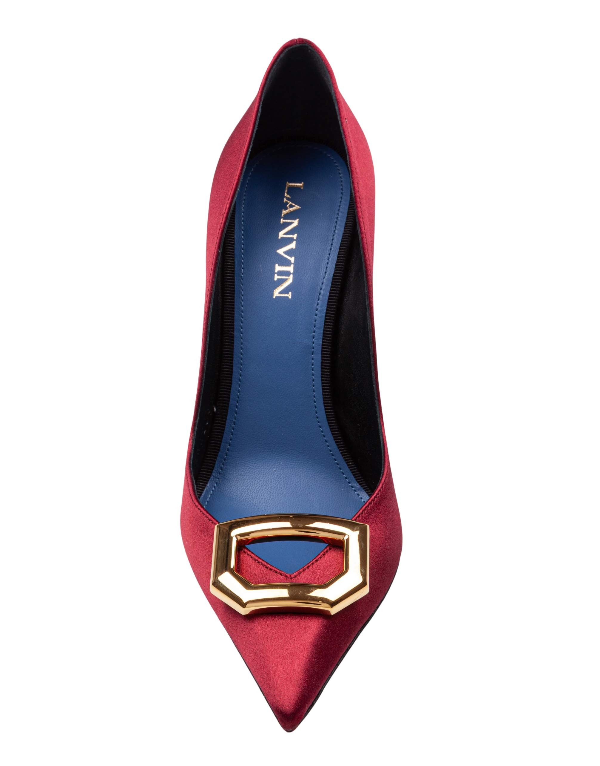 LANVIN DECOLLETE' BUCKLE IN RASO CON TACCO SCOLPITO