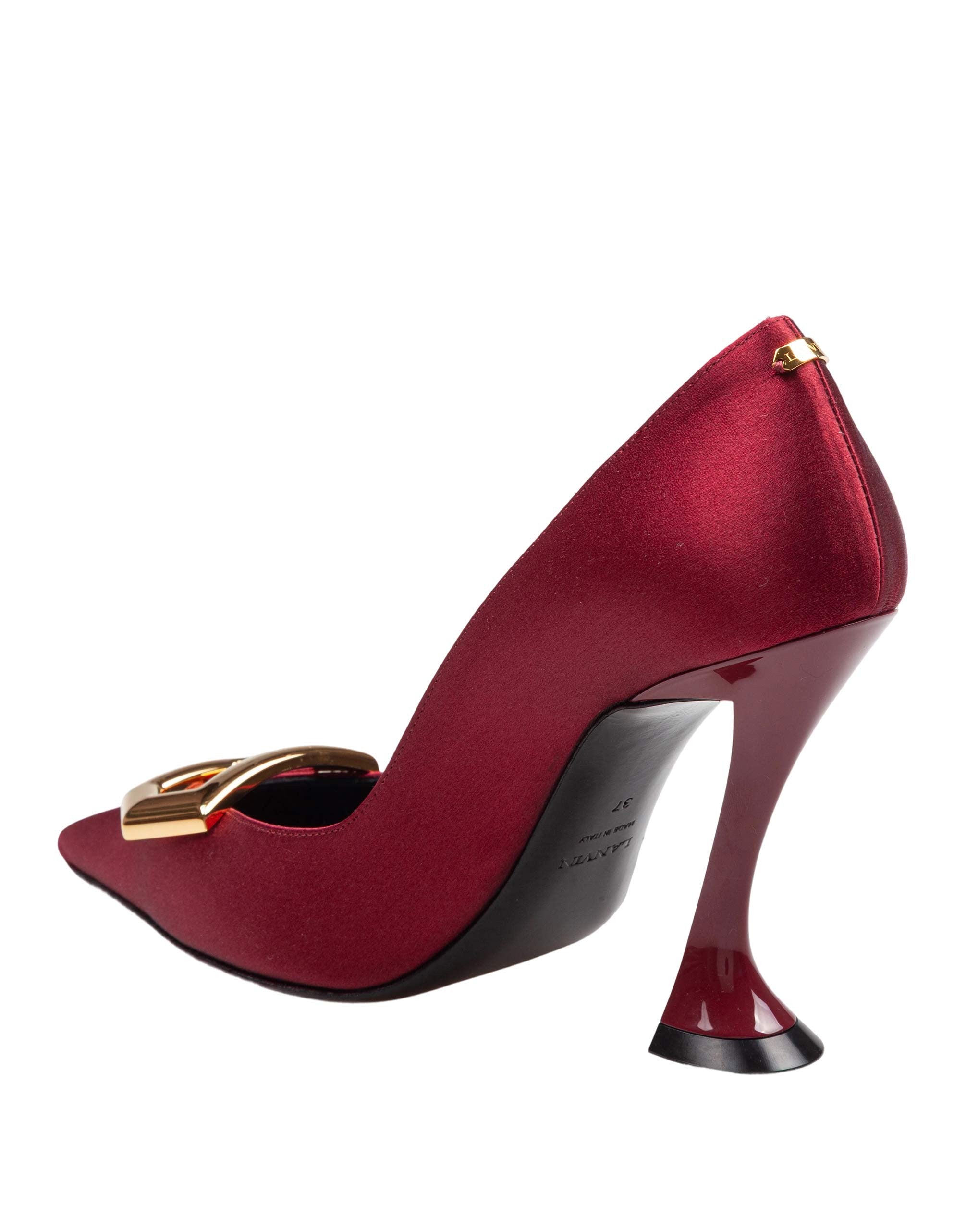 LANVIN DECOLLETE' BUCKLE IN RASO CON TACCO SCOLPITO