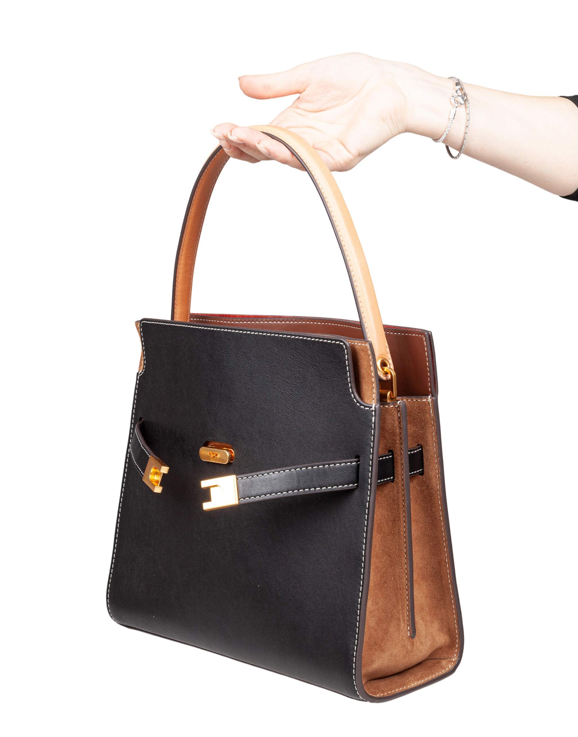 TORY BURCH LEE RADZIWILL SMALL LEATHER BAG IN BLACK