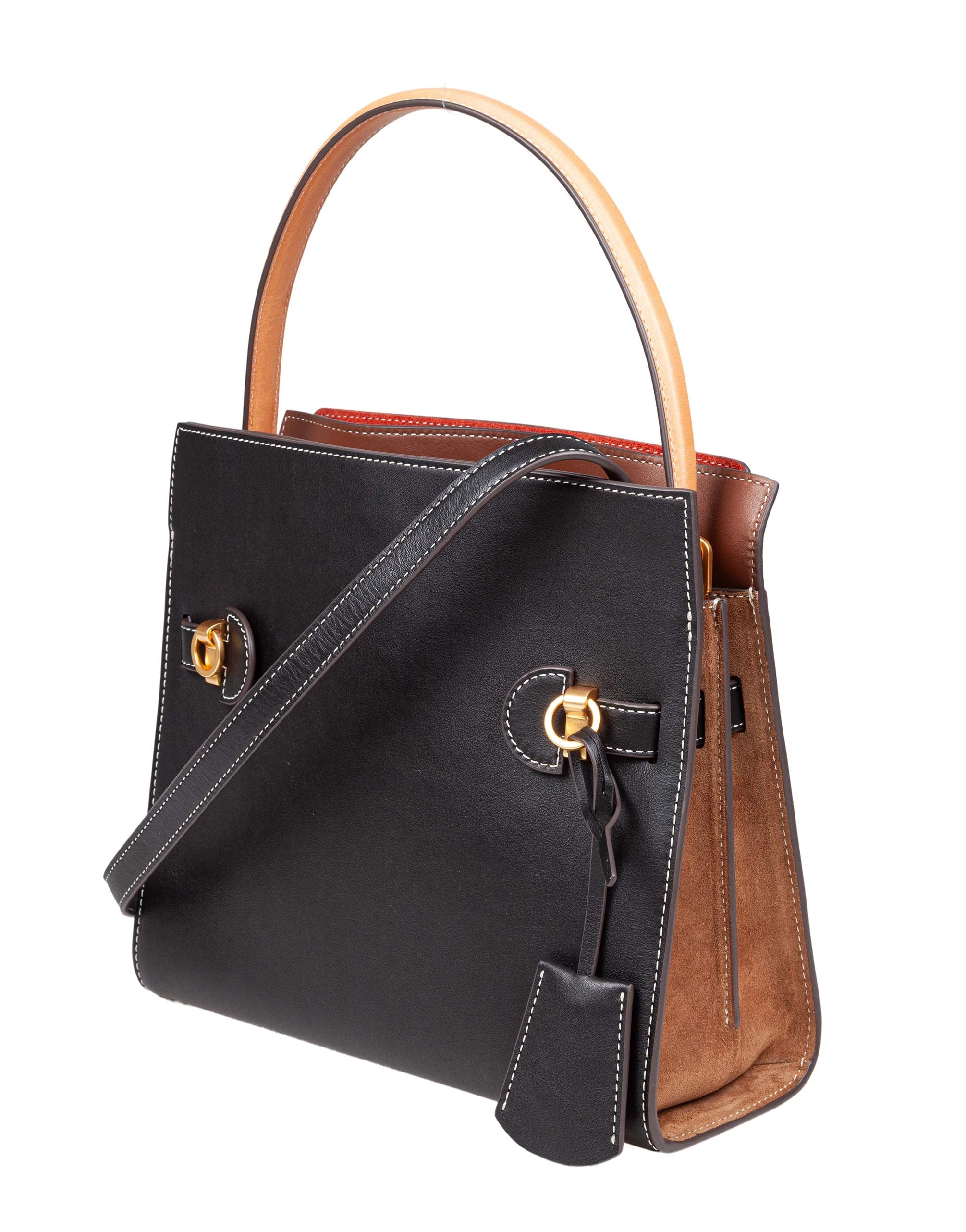 TORY BURCH LEE RADZIWILL SMALL LEATHER BAG IN BLACK