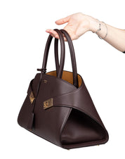 FERRAGAMO HUG TH M BROWN LEATHER HANDBAG