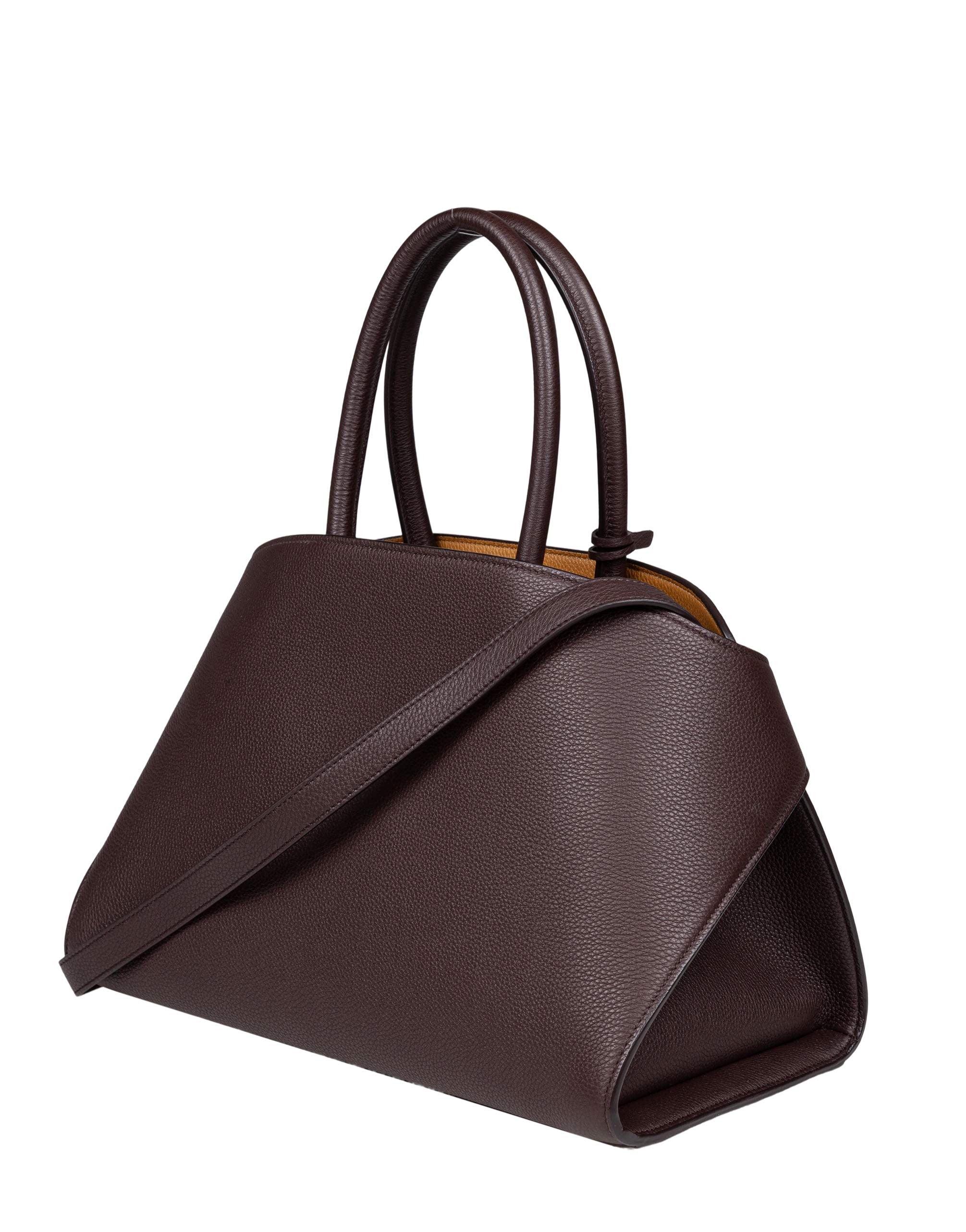 FERRAGAMO HUG TH M BROWN LEATHER HANDBAG