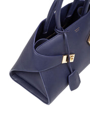 FERRAGAMO HUG TH M HANDBAG IN BLUE LEATHER