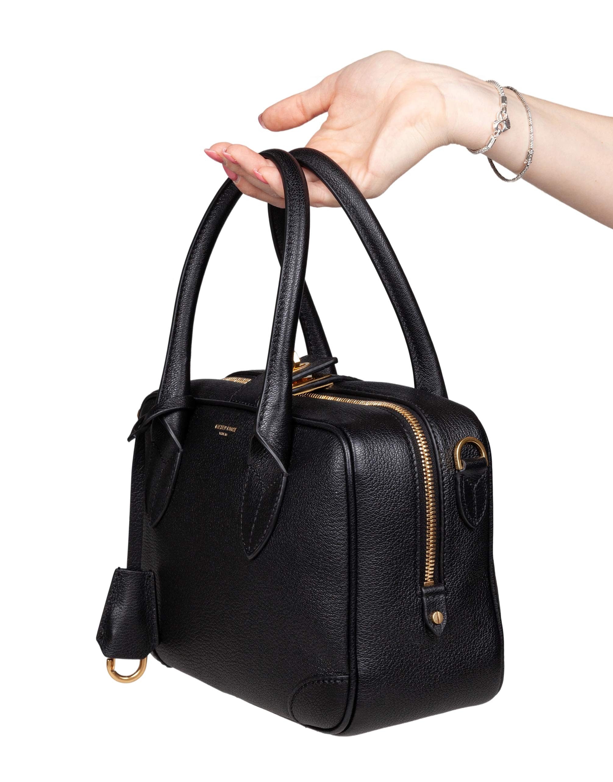 GOLDEN GOOSE BLACK LEATHER WAIST BAG