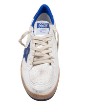 GOLDEN GOOSE SNEAKERS BALL STAR IN WHITE AND BLUETTE LEATHER
