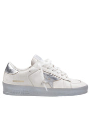 GOLDEN GOOSE SNEAKERS STARDAN IN PELLE COLORE BIANCO E ARGENTO
