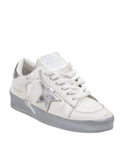 GOLDEN GOOSE SNEAKERS STARDAN IN PELLE COLORE BIANCO E ARGENTO