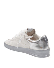 GOLDEN GOOSE SNEAKERS STARDAN IN PELLE COLORE BIANCO E ARGENTO