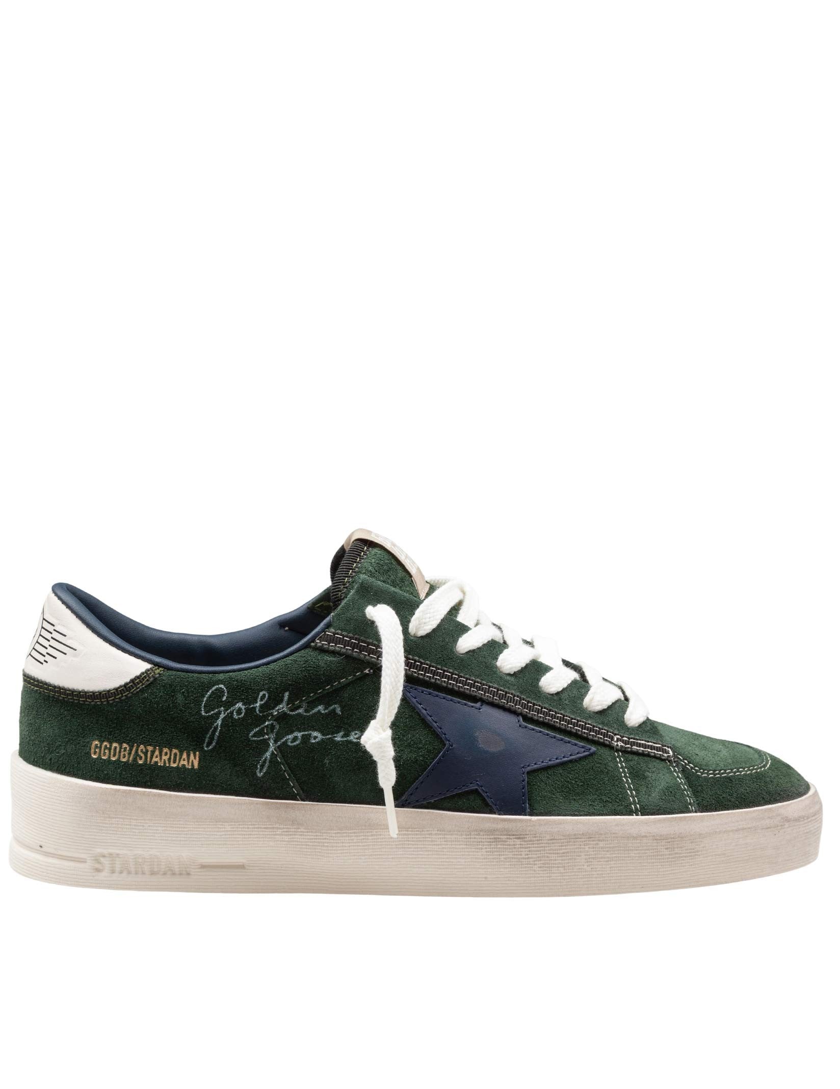 GOLDEN GOOSE SNEAKERS STARDAN IN SUEDE COLORE VERDE E BLU