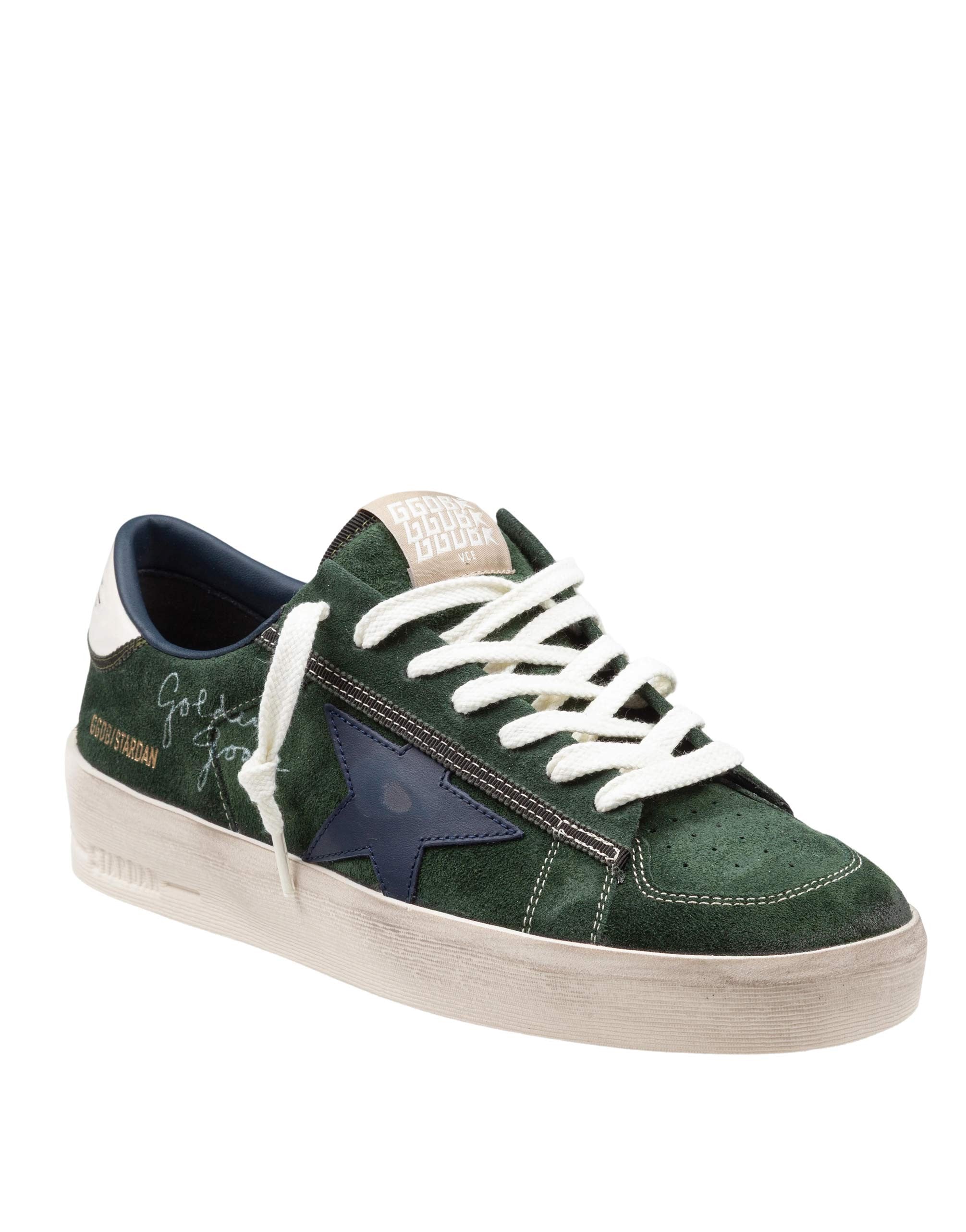 GOLDEN GOOSE SNEAKERS STARDAN IN SUEDE COLORE VERDE E BLU