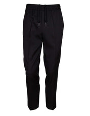 GOLDEN GOOSE TWILL DRAWSTRING PANTS IN BLACK COLOUR