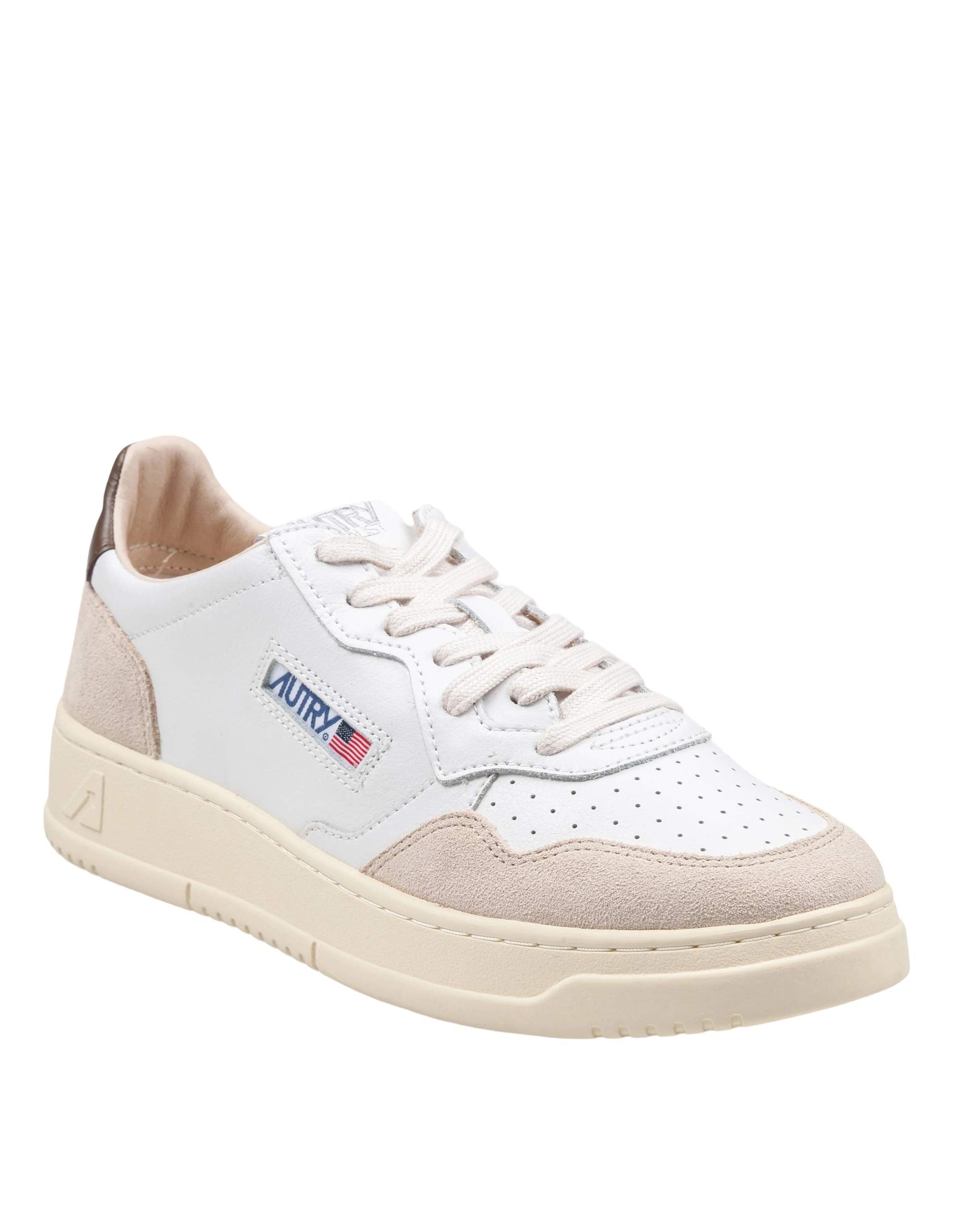 AUTRY SNEAKERS MEDALIST LOW IN PELLE COLORE BIANCO E BERRY