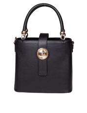 MARCO CASTELLI AGAPE LEATHER HANDBAG, BLACK