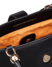 MARCO CASTELLI AGAPE LEATHER HANDBAG, BLACK