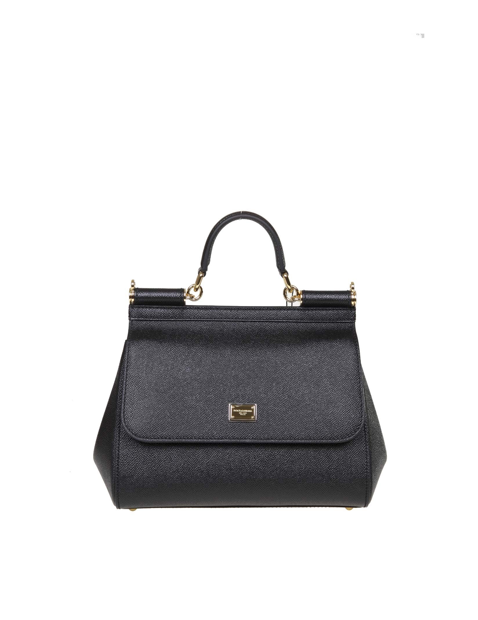 DOLCE & GABBANA BORSA SICILY PICCOLA IN PELLE COLORE NERO