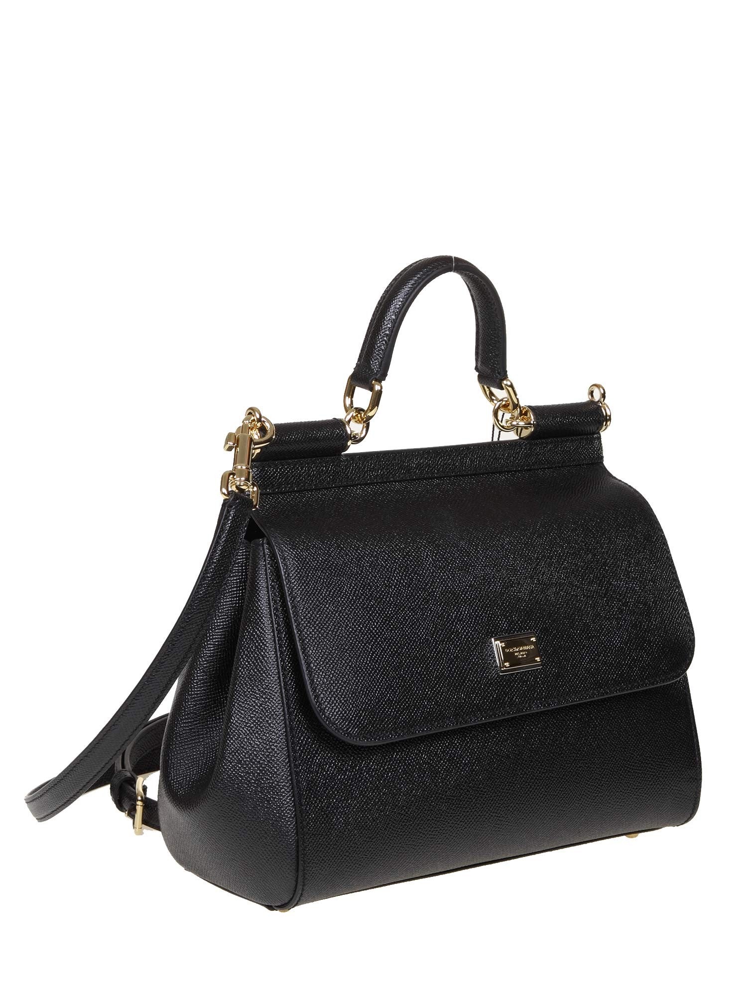 DOLCE & GABBANA BORSA SICILY PICCOLA IN PELLE COLORE NERO