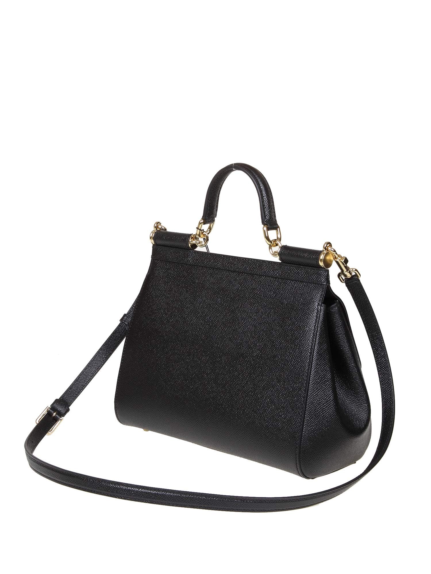 DOLCE & GABBANA BORSA SICILY PICCOLA IN PELLE COLORE NERO