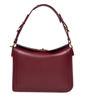 LANVIN COMPAGNON SHOULDER BAG IN BURGUNDY LEATHER