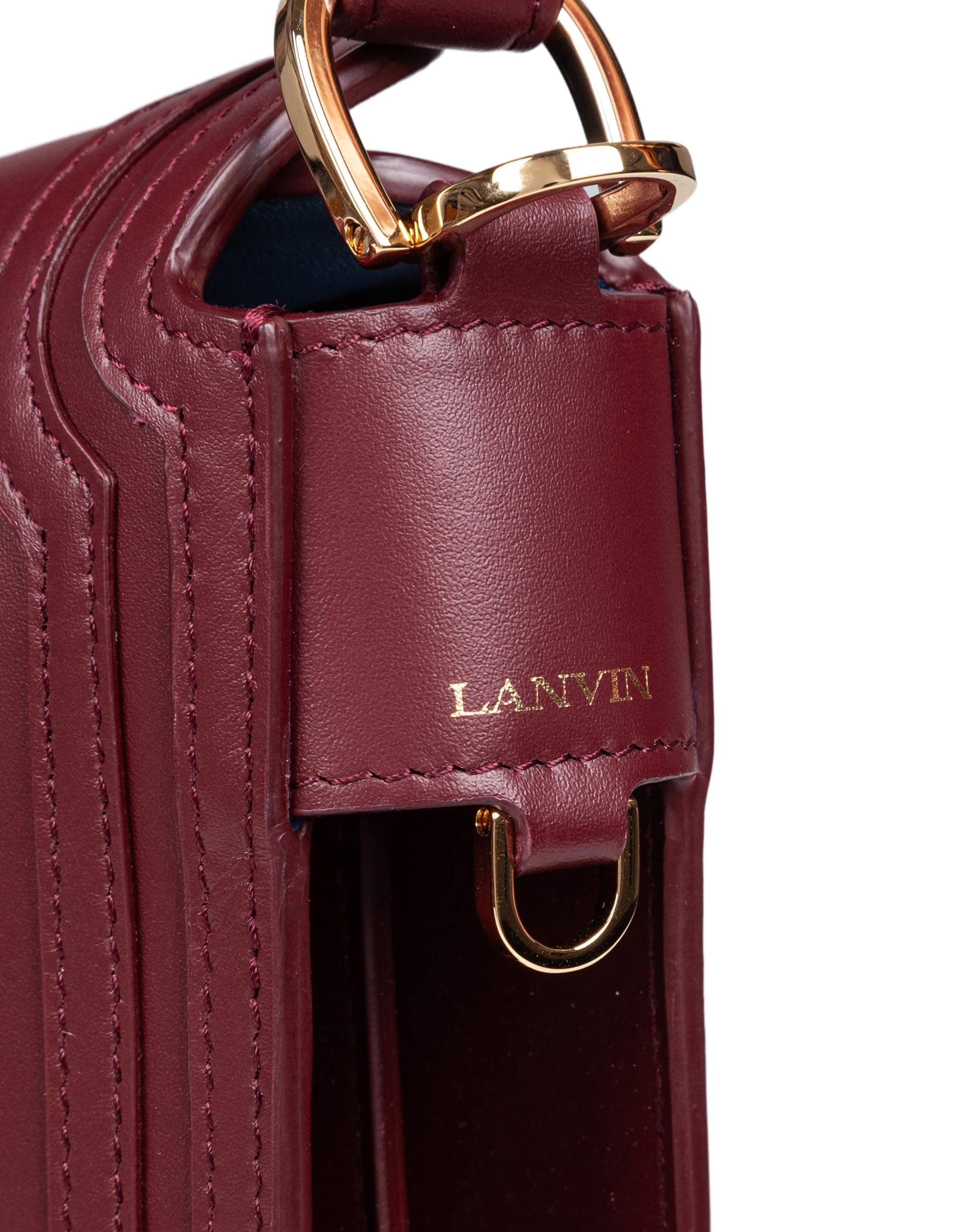 LANVIN COMPAGNON SHOULDER BAG IN BURGUNDY LEATHER