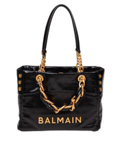BALMAIN 1945 SOFT CABAS SMALL IN PELLE DI VITELLO COLORE NERO