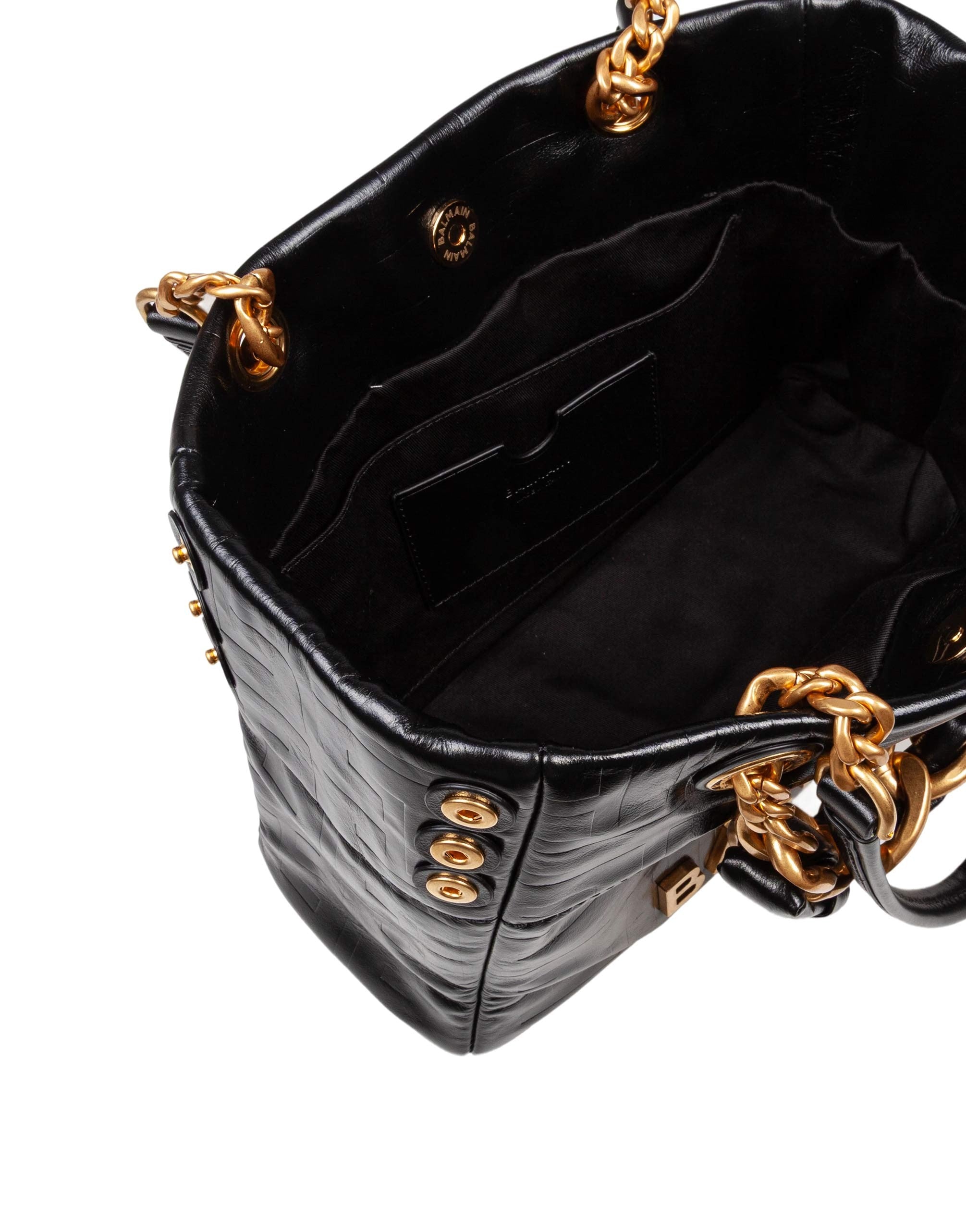 BALMAIN 1945 SOFT CABAS SMALL IN PELLE DI VITELLO COLORE NERO