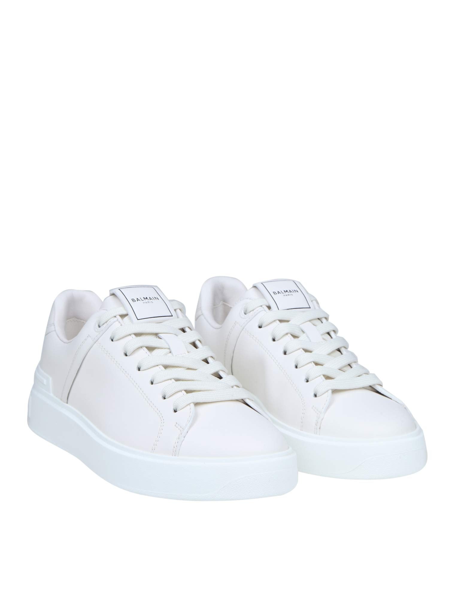 BALMAIN B COURT WHITE LEATHER SNEAKERS