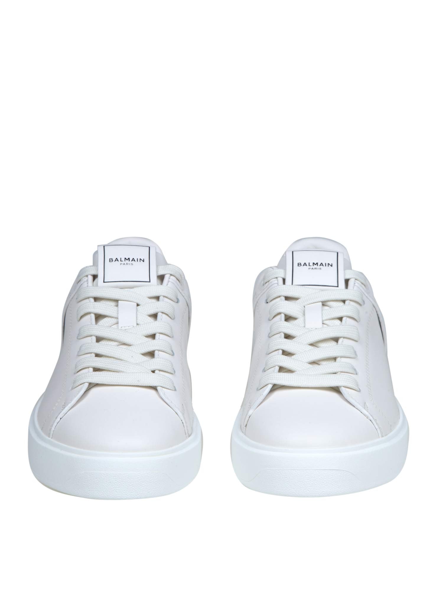 BALMAIN B COURT WHITE LEATHER SNEAKERS
