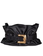 BALMAIN ANTHEM MEDIUM LEATHER HANDBAG, BLACK