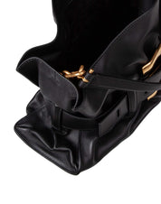 BALMAIN ANTHEM MEDIUM LEATHER HANDBAG, BLACK