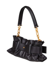 BALMAIN ANTHEM MINI LEATHER HANDBAG, BLACK