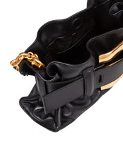 BALMAIN ANTHEM MINI LEATHER HANDBAG, BLACK
