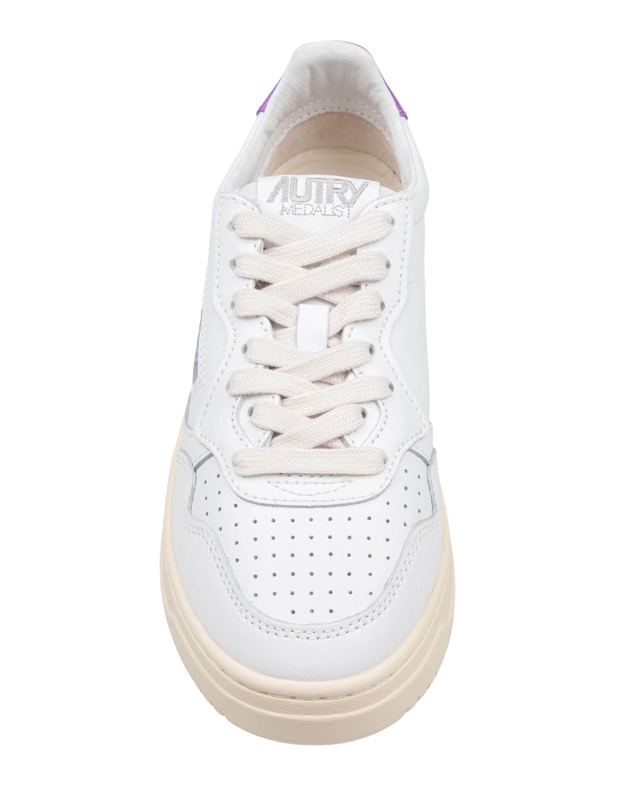 AUTRY SNEAKERS MEDALIST LOW IN PELLE COLORE BIANCO E BERRY