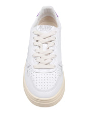 AUTRY SNEAKERS MEDALIST LOW IN PELLE COLORE BIANCO E BERRY