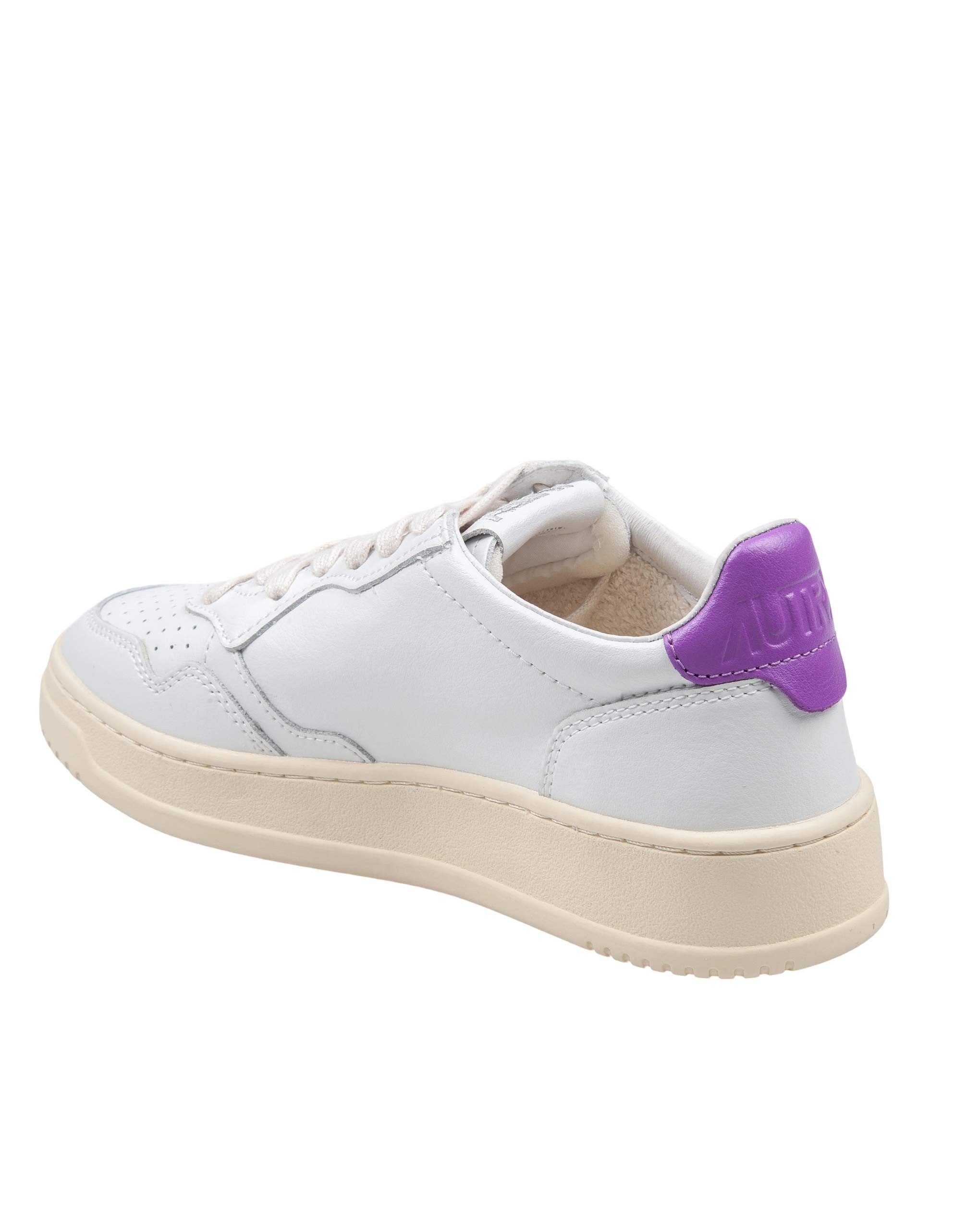 AUTRY SNEAKERS MEDALIST LOW IN PELLE COLORE BIANCO E BERRY